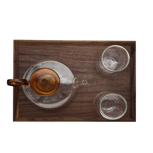 Teapot Set - Amber Glass - 600ml