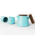 Teapot Set - Ceramic/Wood - 600ml - Blue