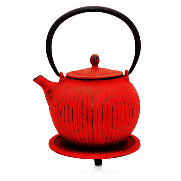 Teapot Cast Iron 800ml Red