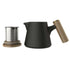Teapot Set - Ceramic/Wood - 600ml - Black