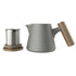 Teapot Set - Ceramic/Wood - 600ml - Grey