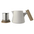 Teapot Set - Ceramic/Wood - 600ml - White