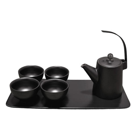 Teapot Set - Kung Fu Tea Set - Ceramic - 250ml - Black